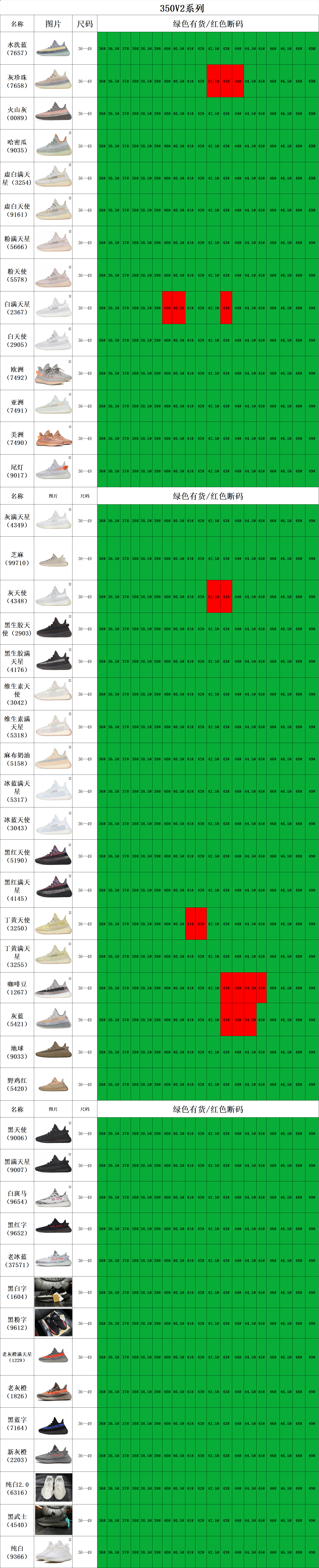 【OWF Batch】【8-6】OWF库存 10 尺码库存表 / Size stock chart 8